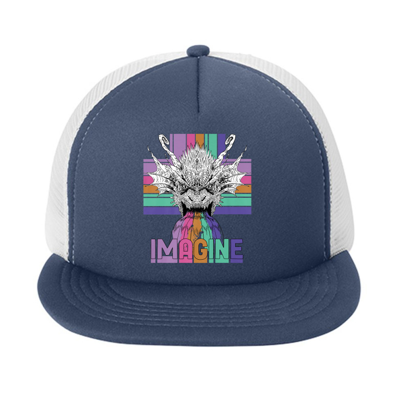 Imagine Great Dragon Vintage Cool Art Great Women Men Foam Snapback hat by HailieDesign | Artistshot