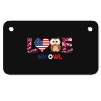 Patriotic American Flag Love My Owl Motorcycle License Plate | Artistshot