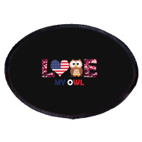 Patriotic American Flag Love My Owl Oval Patch | Artistshot