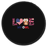 Patriotic American Flag Love My Owl Round Patch | Artistshot