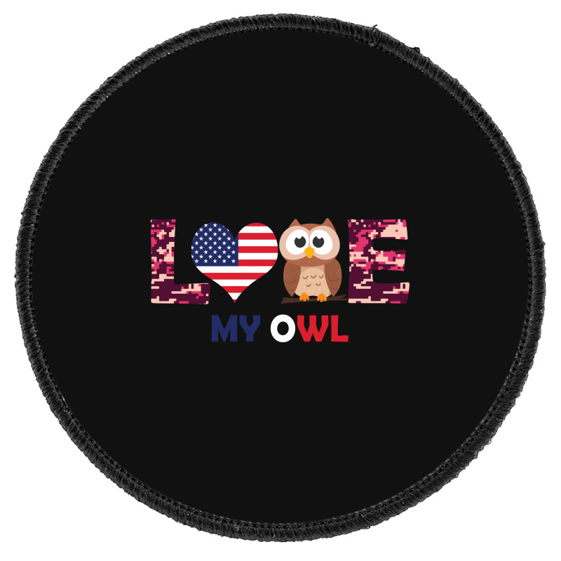 Patriotic American Flag Love My Owl Round Patch | Artistshot