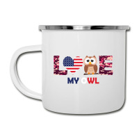 Patriotic American Flag Love My Owl Camper Cup | Artistshot