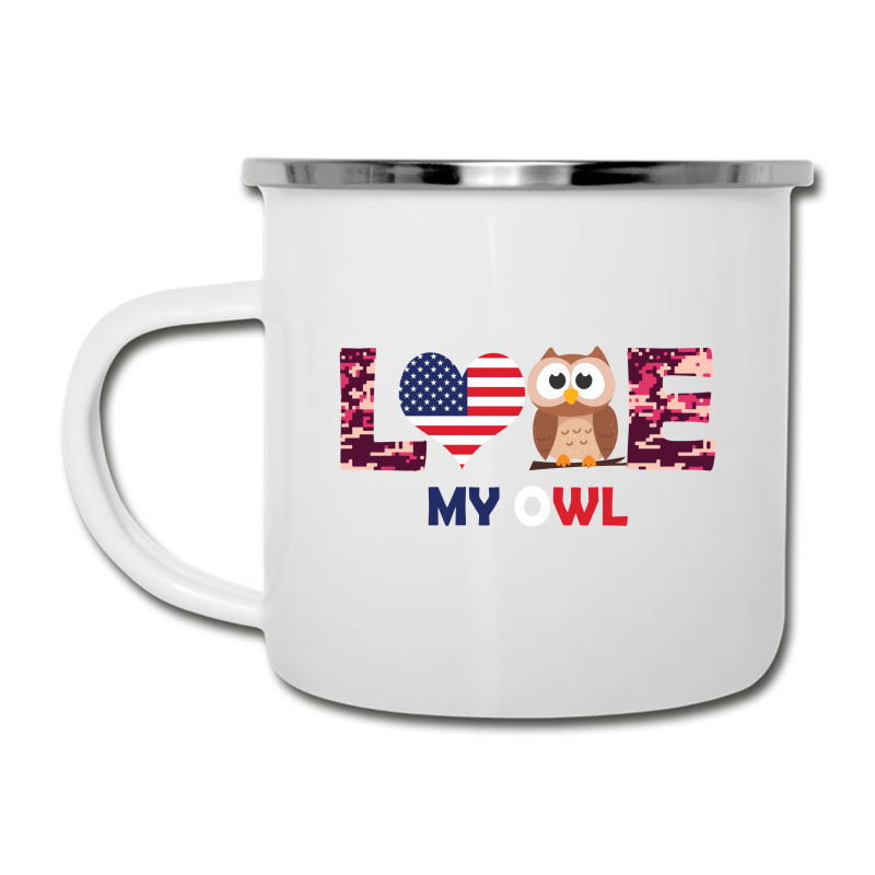 Patriotic American Flag Love My Owl Camper Cup | Artistshot