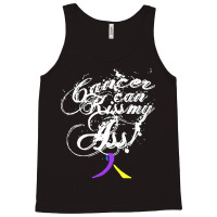 Bladder Cancer T  Shirt Cancer Can Kiss My Ass! Bladder ( Blue, Yellow Tank Top | Artistshot