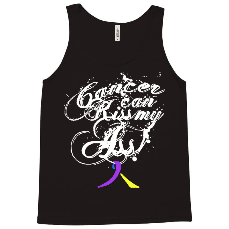 Bladder Cancer T  Shirt Cancer Can Kiss My Ass! Bladder ( Blue, Yellow Tank Top by excitableattach | Artistshot