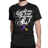 Bladder Cancer T  Shirt Cancer Can Kiss My Ass! Bladder ( Blue, Yellow Classic T-shirt | Artistshot