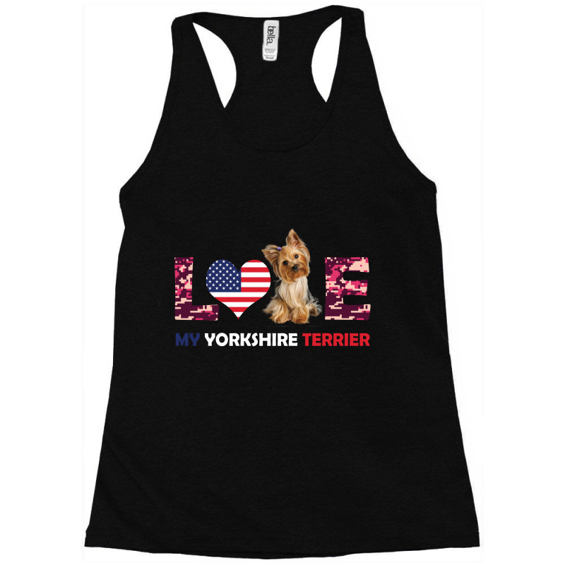 Patriotic American Flag Love My Yorkshire Terrier Racerback Tank by vip.pro123 | Artistshot