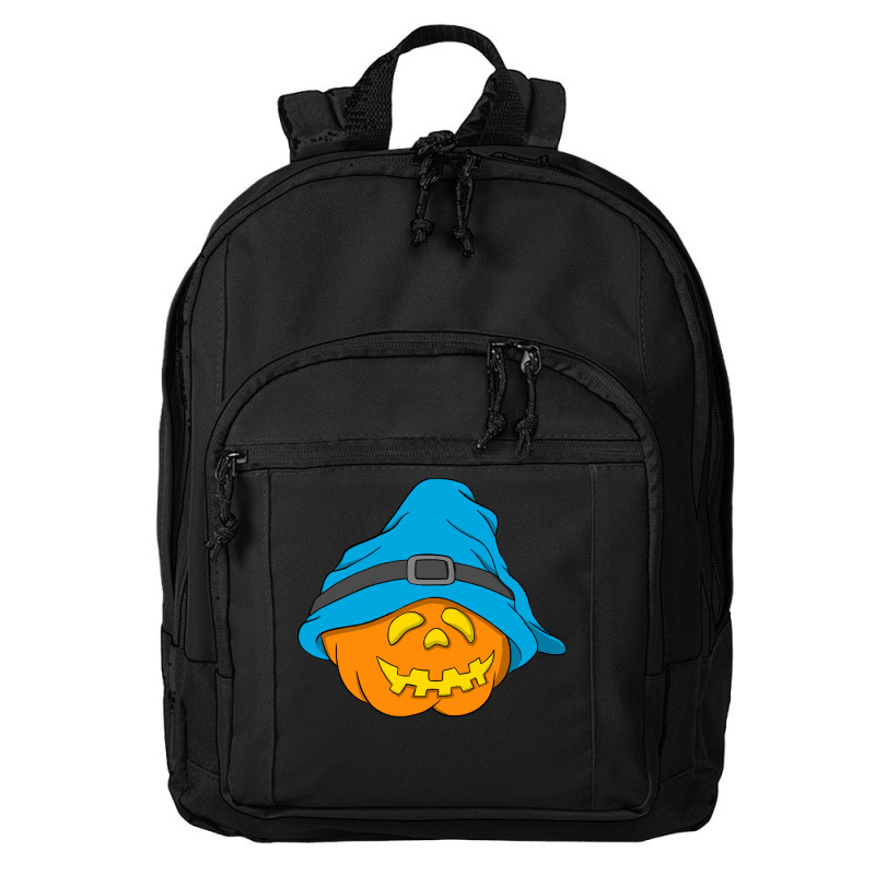 Halloween Jack O Lantern T  Shirt Slouchy Hat Halloween Pumpkin Blue V Basic Backpack | Artistshot