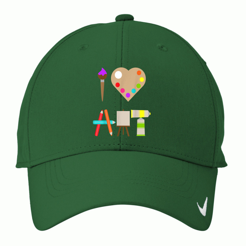 Cool I Love Art Fun Colorful Future Artist And Crafts Tee T Shirt Nike Dri-FIT Cap by tandonwelters | Artistshot