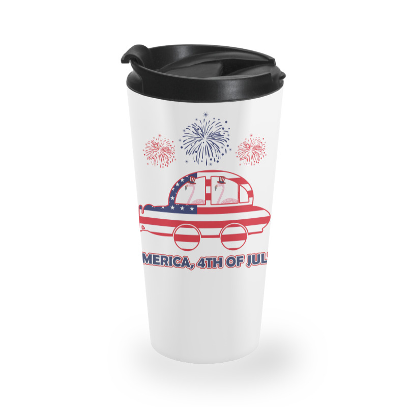 Patriotic Flamingo America 4t Of July Travel Mug | Artistshot