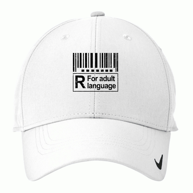 Barcode Sign R For Adult Language Warning Label Sign T Shirt Nike Dri-FIT Cap by vazwttopperve | Artistshot