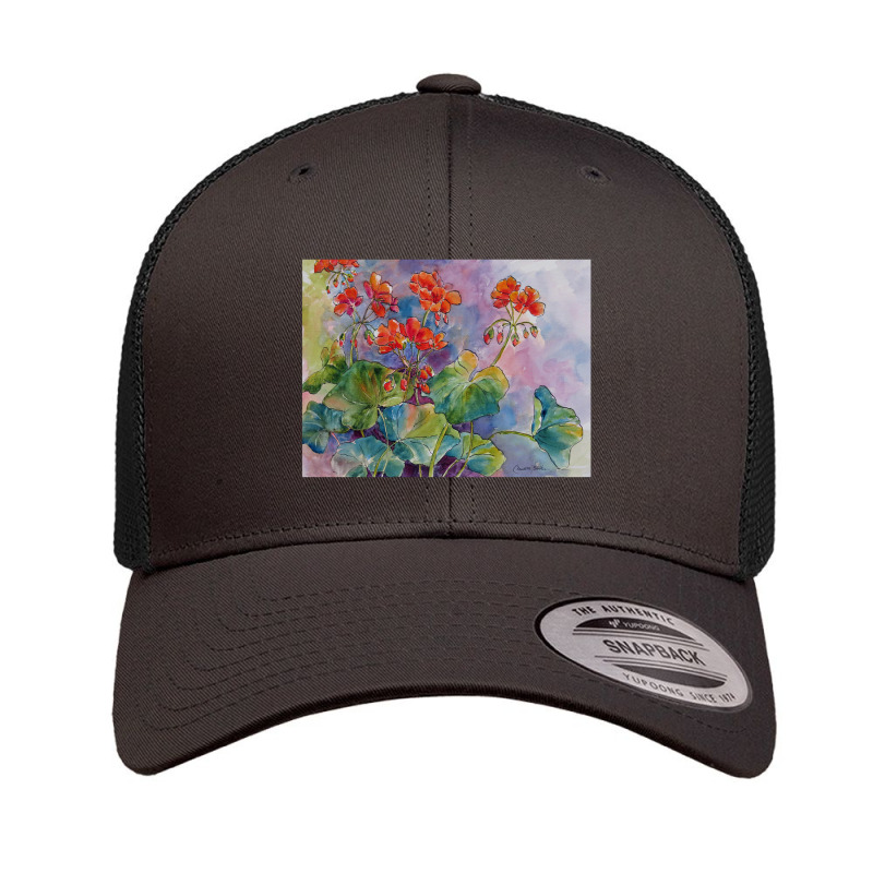 Geraniums Retro Trucker Cap by cm-arts | Artistshot