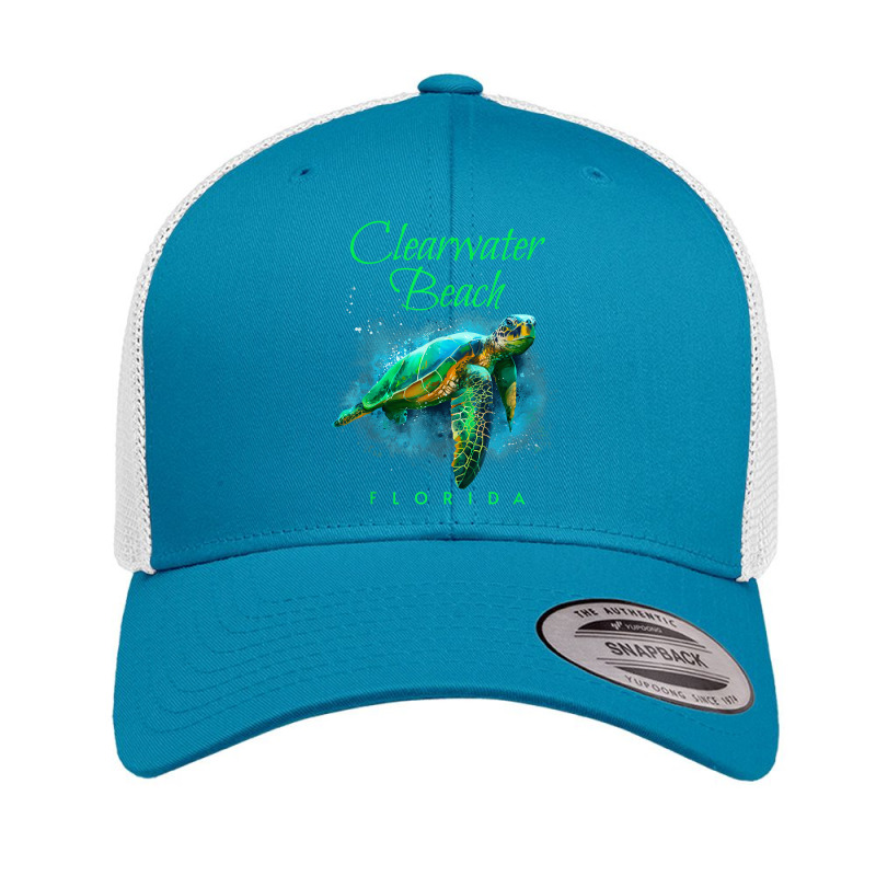 Clearwater Beach Florida Watercolor Sea Turtle Retro Trucker Cap by NikoPittman | Artistshot