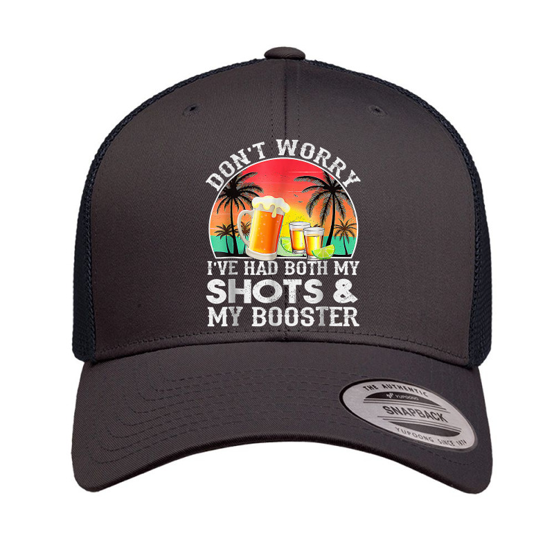 Summer Sunsedon'worry I've Had Both My Shots Booster Graphic Retro Trucker Cap by KhalilDesign | Artistshot