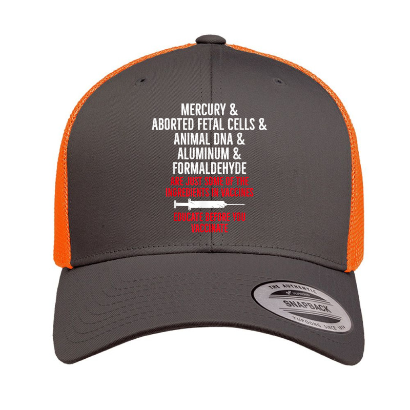 Anti Mandatory Vaccine Educate Against Vaccination Retro Trucker Cap by JamyaJefferson | Artistshot