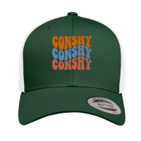 Conshy Wavy Tri Color Pullover Hoodie Retro Trucker Cap | Artistshot