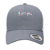 Italy Panama Flag Italian Panamanian Heartbeat T Shirt Yupoong Trucker Cap | Artistshot