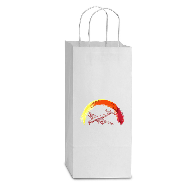 Airplane Double Wine Paper Bag - 6 1/2 X 3 1/2 X 12 3/8 | Artistshot