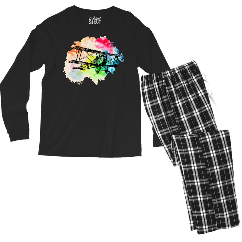 Biplane Men's Long Sleeve Pajama Set | Artistshot