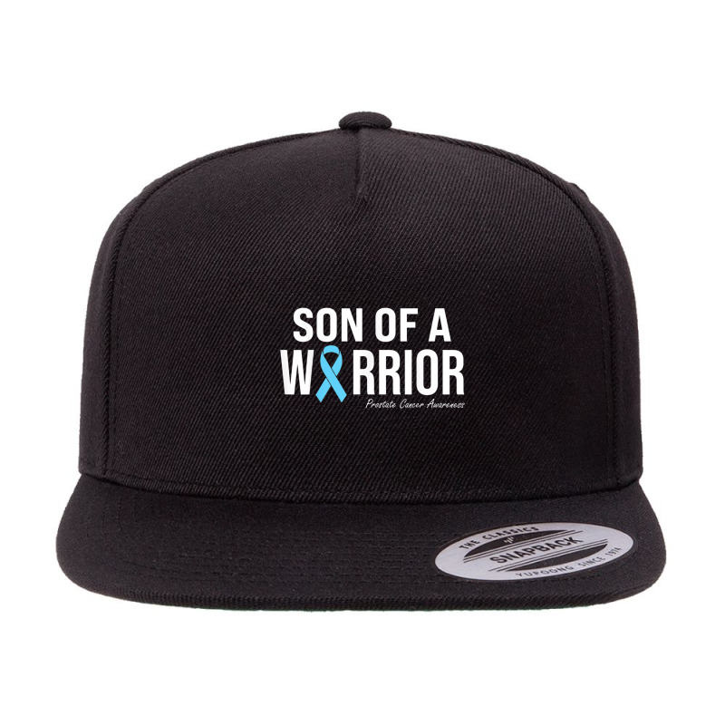 Family Prostate Cancer Awareness Light Blue Son Of A Warrior 5 Panel Snapback Cap | Artistshot