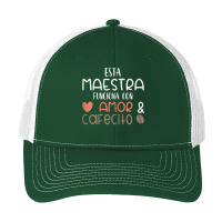 Womens Maestra Amor Cafecito Bilingual Spanish Teacher T Shirt Pa Trucker Cap | Artistshot