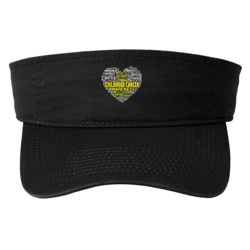 Childhood Cancer Awareness Heart Support Strong Warrior T Shirt Fashion Visor | Artistshot