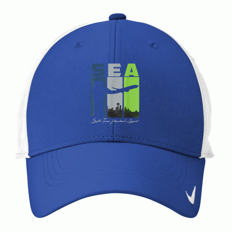 Sea Seattle Tacoma International Airport Seatac Retro Art T Shirt Nike Dri-FIT Cap by juleakuehneman | Artistshot