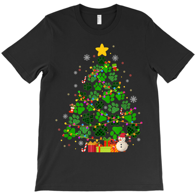 Dog Cat Paws Christmas Tree T-Shirt by Rebecca Mitchell | Artistshot