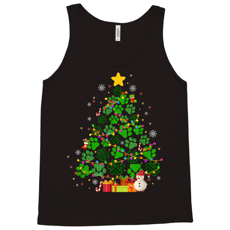 Dog Cat Paws Christmas Tree Tank Top by Rebecca Mitchell | Artistshot