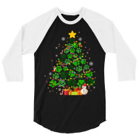 Dog Cat Paws Christmas Tree 3/4 Sleeve Shirt | Artistshot