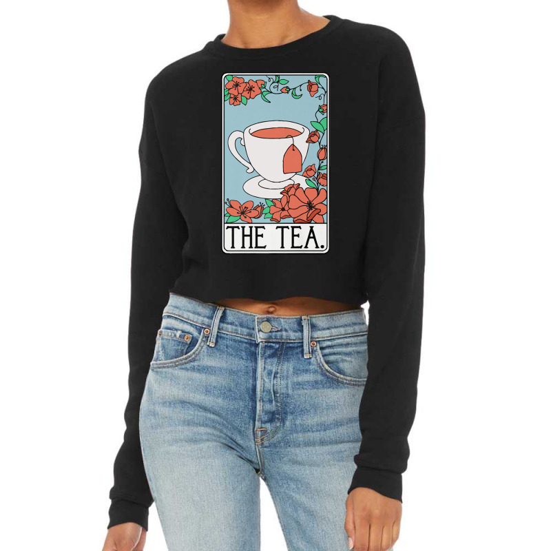 The Tea Tarot Card Reading Halloween Cropped Sweater by Rebecca Mitchell | Artistshot