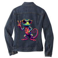 Groovy Peace Chameleon Ladies Denim Jacket | Artistshot