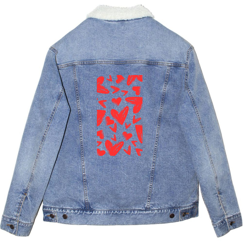 Hearts Love Unisex Sherpa-lined Denim Jacket | Artistshot