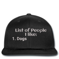 List Of People I Like Dogs Printed Hat | Artistshot