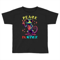 Peace Is Always In Style, Funny Vintage Chameleon Toddler T-shirt | Artistshot