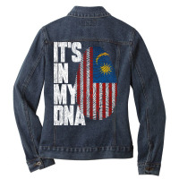 It's In My Dna Malaysian Proud Malaysia Flag Ladies Denim Jacket | Artistshot