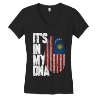 It's In My Dna Malaysian Proud Malaysia Flag Women's V-neck T-shirt | Artistshot