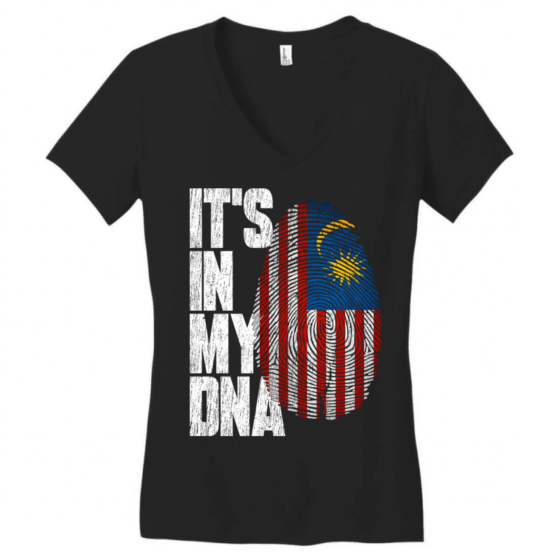 It's In My Dna Malaysian Proud Malaysia Flag Women's V-Neck T-Shirt by moteestyle | Artistshot