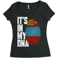 It's In My Dna Mongolian Proud Mongolia Flag Women's Triblend Scoop T-shirt | Artistshot