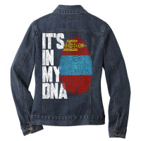 It's In My Dna Mongolian Proud Mongolia Flag Ladies Denim Jacket | Artistshot