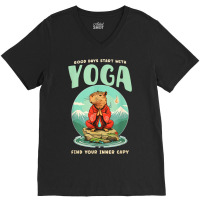 Good Days Start With Yoga Find Your Inner Capy V-neck Tee | Artistshot