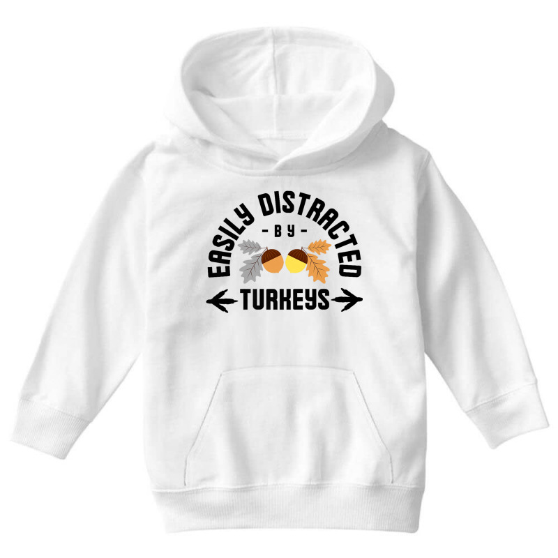 Easily Distracted By Turkeys Youth Hoodie by Rebecca Mitchell | Artistshot