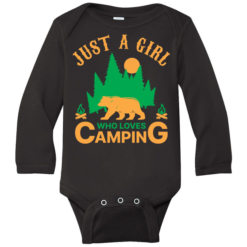 Just A Girl Who Loves Camping Long Sleeve Baby Bodysuit | Artistshot