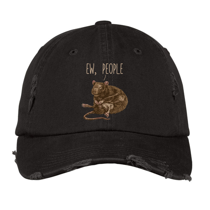 Ew People Mouse Rat Pet Rodent Animal Introvert Vintage Cap by Rebecca Mitchell | Artistshot