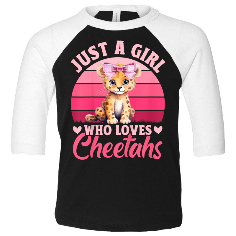 Just A Girl Who Loves Cheetahs Toddler 3/4 Sleeve Tee by Rebecca Mitchell | Artistshot