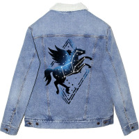 Animal Zodiac - Pegasus Mythical Creature Unisex Sherpa-lined Denim Jacket | Artistshot