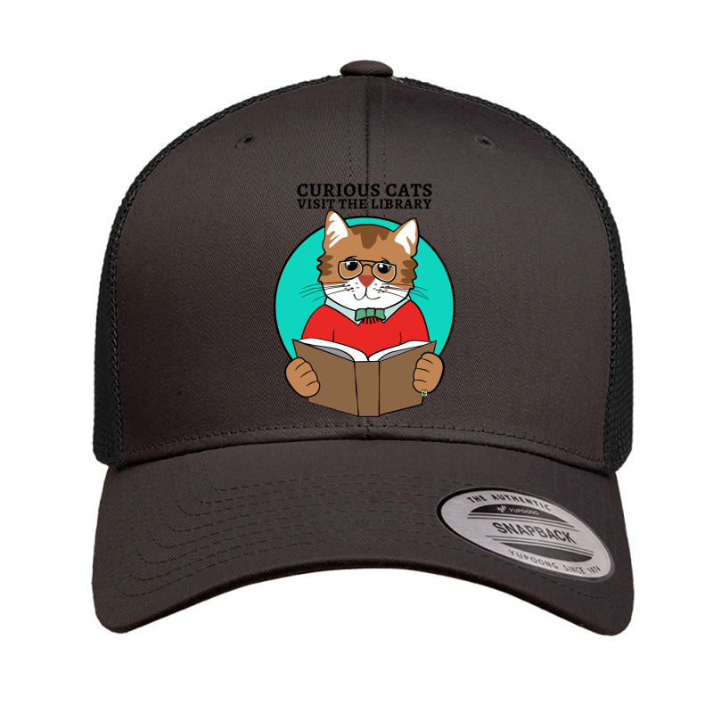 Curious Cats Visit The Library Retro Trucker Cap by webberkyla | Artistshot