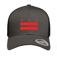 The District Of Columbia Flag (red)   Washington D.c. Pullover Hoodie Retro Trucker Cap | Artistshot