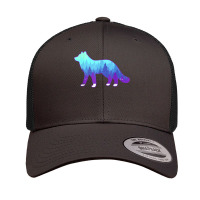 Arctic Fox Design With Landscape   Animal Print Arctic Fox T Shirt Retro Trucker Cap | Artistshot