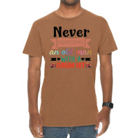 Never Underestimate An Old Man With A Drum Set Vintage T-shirt | Artistshot